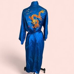 Vintage 1970’s Luck Dragon Chinese Pure Silk Long Robe
